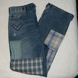 Free People Steinbeck High Rise Denim Patchwork Jeans✨